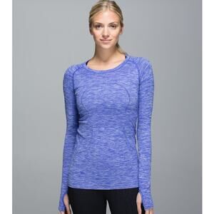 Lululemon Swiftly Tech Long Sleeve *Original Size 4 Space Dye Pigment Blue SE